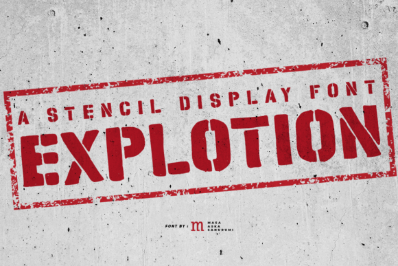 Explotion Stencil Display Font for Bold Branding