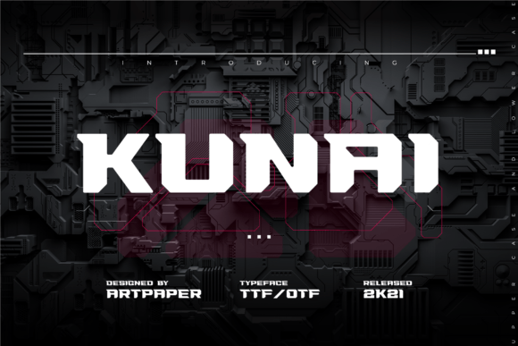 Kunai Cyberpunk Display Font Review for Bold Branding